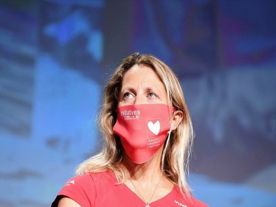 La skipper britannique Samantha Davies du voilier Initiative-Coeur à la présentation de la 9e édition du Vendée Globe à Paris, le 17 septembre 2020 - ALAIN JOCARD [AFP]
