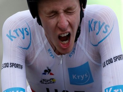 Le Slovène Tadej Pogacar vainqueur de la 20e étape du Tour de France, un contre-la-montre entre Lure et La Planche des Belles Filles, le 19 septembre 2020 - Sebastien Nogier [POOL/AFP]