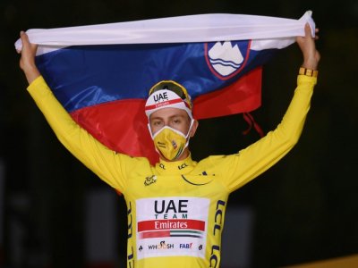 Le Slovène Tadej Pogacar vainqueur du Tour de France, à Paris, le 20 septembre 2020 - Marco Bertorello [AFP]
