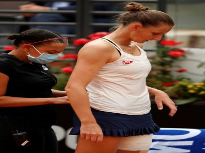 Karolina Pliskova massée lors de la finale du tournoi de Rome le 21 septembre 2020 - Clive Brunskill [POOL/AFP]