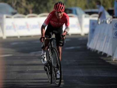 Le leader de l'équipe Arkéa-Samsic Nairo Quintana à l'arrivée de la 15e étape au col du Grand Colombier, le 13 septembre 2020 - Christophe Petit Tesson [POOL/AFP/Archives]