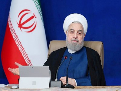 Photo fournie par la présidence iranienne montrant Hassan Rohani lors d'une réunion de son cabinet le 20 septembre 2020 à Téhéran - - [IRANIAN PRESIDENCY/AFP]