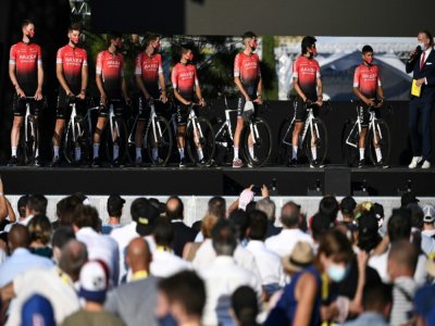 L'équipe cycliste française Arkea-Samsic, le 27 août 2020, à Nice - Anne-Christine POUJOULAT [AFP/Archives]