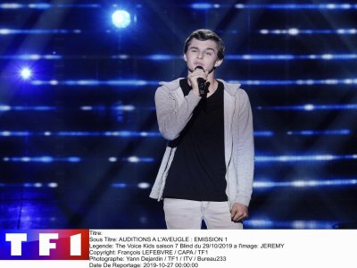 Jérémy Thomas, ici lors de sa participation aux auditions à l'aveugle dans l'émission The Voice Kids sur TF1. - François Lefebvre / Capa / TF1