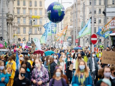 manifestation à Vienne à l'appel de Fridays for Future le 25 septembre 2020 - GEORG HOCHMUTH [APA/AFP]