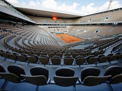 Le court Suzanne Lenglen à la veille du début du tournoi de Roland Garros, le 26 septembre 2020 - Thomas SAMSON [AFP]
