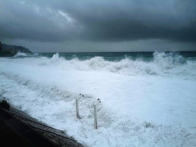 La Promenade des Anglais, à Nice, frappée par la tempête Alex le 2 octobre 2020 - Valery HACHE [AFP]