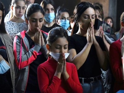Prières à Erevan le 3 octobre 2020 - Lusi SARGSYAN [PHOTOLURE/AFP]
