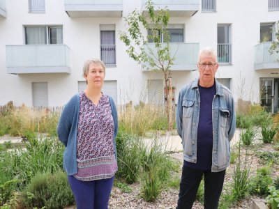 Emilie Villard et Philippe Marie sont les premiers locataires de la résidence participative Philia, construite à Caen en octobre 2019.