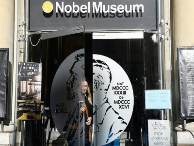 L'entrée du musée Alfred Nobel à Stockholm, en octobre 2017 - Jonathan NACKSTRAND [AFP/Archives]