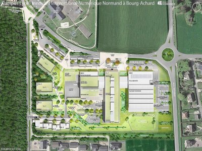 Le plan du futur lycée-campus. - Région Normandie
