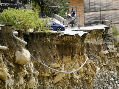 Les dégâts provoqués par les pluies et les crues à Saint-Martin-de-Vesubie, le 6 octobre 2020 dans les Alpes-Maritimes - NICOLAS TUCAT [AFP]