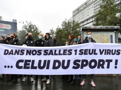 Manifestation le 2 octobre 2020 à Paris contre la fermeture des salles de sport - Alain JOCARD [AFP]