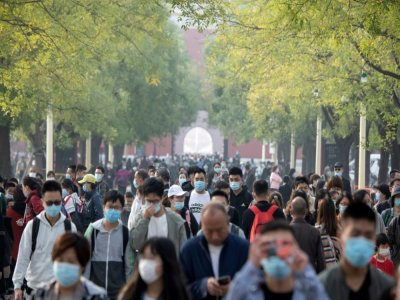 A l'extérieur de la Cité interdite à Pékin le 8 octobre 2020 - NOEL CELIS [AFP]