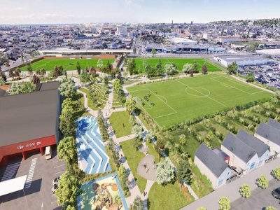 Un nouveau parc sportif paysager va voir le jour dans les quartiers sud du Havre. Il intègre le projet global de renouvellement urbain entrepris sur Graville. - Ville du Havre