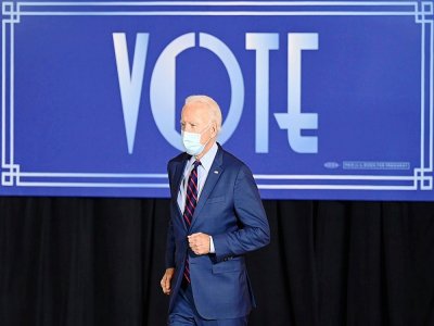 Joe Biden à Cincinnati, dans l'Ohio, le 12 octobre 2020 - JIM WATSON [AFP]
