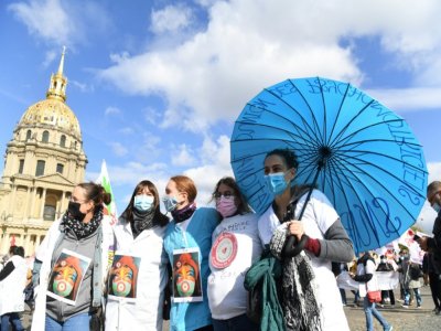 Manifestation d'infirmières à Paris le 15 octobre 2020 - Alain JOCARD [AFP]