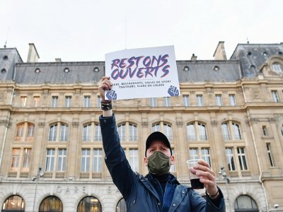 Manifestation des professionnels du spectacle et des sports pour rester ouverts, le 13 octobre à Paris - Alain JOCARD [AFP]
