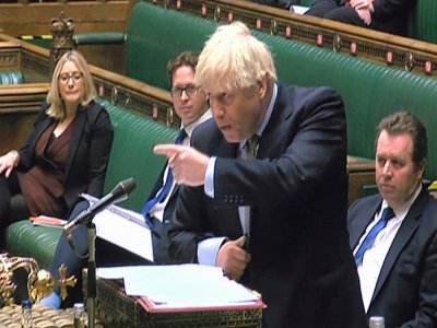 Le Premier ministre britannique Boros Johnson à la Chambre des Communes le 14 octobre 2020 - - [PRU/AFP]