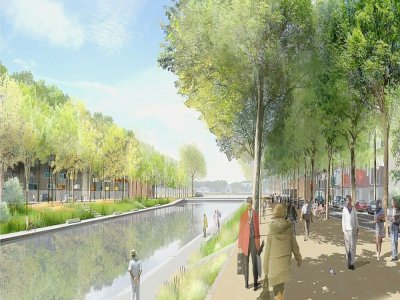 Le futur canal devrait bien être maintenu dans le projet du quartier Flaubert à Rouen, mais d'autres éléments seront revus. - AJOA-Orsingher