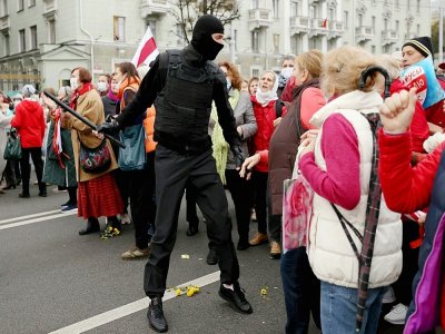 Manifestation de l'opposition à Minsk, le 12 octobre 2020 - STRINGER [AFP/Archives]