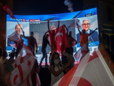 Le candidat nationaliste Ersin Tatar, soutenu par la Turquie, vainqueur surprise de l'élection à Chypre-nord le 18 octobre 2020 - Birol BEBEK [AFP]