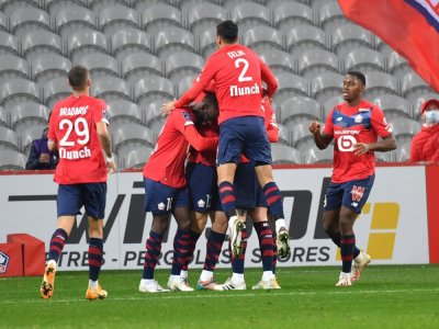 Les Lillois se sont montrés impitoyables face à leurs voisins du RC Lens, écrasés 4-0 à Villeneuve-d'Ascq, le 18 octobre 2020 - DENIS CHARLET [AFP]