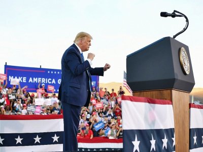 Le président américain Donald Trump en meeting à Carson City, dans le Nevada, le 18 octobre 2020 - MANDEL NGAN [AFP]