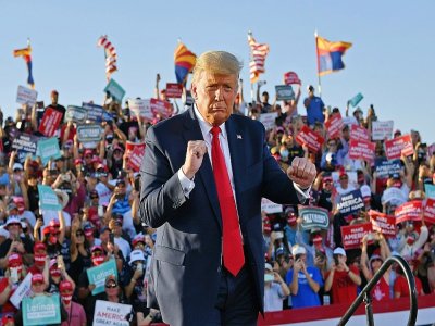 Donald Trump lors d'un meeting de campagne à Tucson, en Arizona, le 19 octobre 2020 - MANDEL NGAN [AFP]