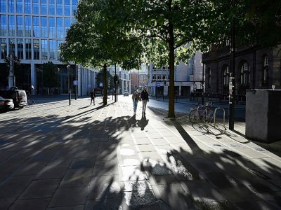Une rue presque déserte à Manchester, le 20 octobre 2020 au Royaume-Uni - Paul ELLIS [AFP]