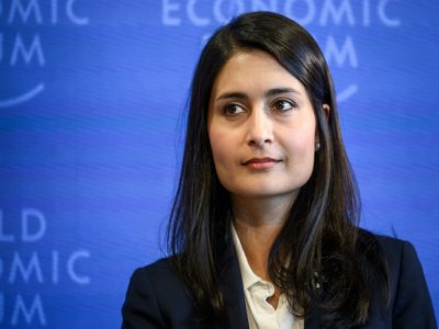 Saadia Zahidi, directrice générale au Forum Économique Mondial, le 15 janvier 2019 à Genève - Fabrice COFFRINI [AFP/Archives]