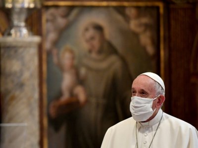 Le pape François lors d'une prière inter-religieuse à Rome, le 20 octobre 2020 - Andreas SOLARO [AFP/Archives]