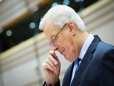 Michel Barnier, négociateur européen sur le Brexit, au parlement européen le 21 octobre 2020 - Olivier HOSLET [POOL/AFP]