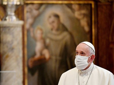 Le pape François lors d'une prière inter-religieuse à Rome, le 20 octobre 2020 - Andreas SOLARO [AFP/Archives]
