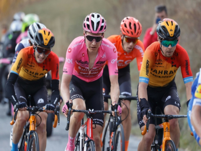 Le Néerlandais Wilco Kelderman (c) lors de la 20e étape du Tour d'Italie, le 24 octobre 2020 entre Alba et Sestrières - Luca Bettini [AFP]