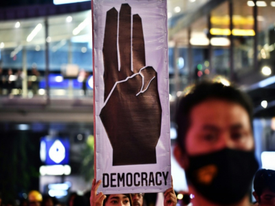 Manifestation pro-démocratie à Bangkok, le 25 octobre 2020 - Lillian SUWANRUMPHA [AFP]