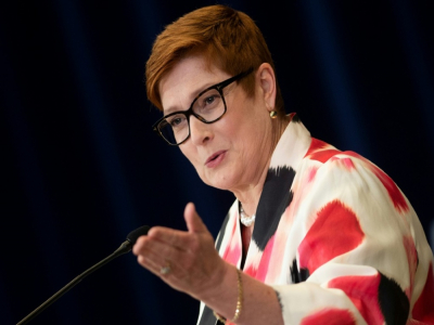 La ministre australienne des Affaires étrangères Marise Payne, lors d'une conférence de presse le 28 juillet 2020 à Washington - Brendan Smialowski [POOL/AFP]