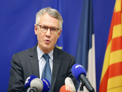 Jean-François Ricard, le procureur antiterroriste chargé de l'enquête, lors d'une conférence de presse, le 29 octobre 2020 à Nice - Valery HACHE [AFP]