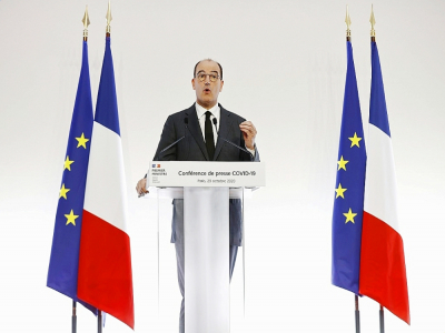 Le Premier ministre Jean Castex lors d'une conférence de presse, le 29 octobre 2020 à Paris - Ian LANGSDON [POOL/AFP]
