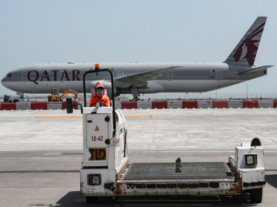 Photo d'archives du tarmac de l'aéroport international de Doha au Qatar, le 1er avril 2020 - KARIM JAAFAR [AFP/Archives]