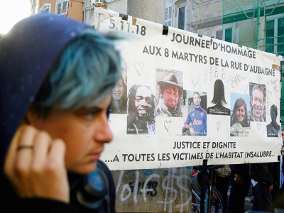 Hommage aux huit victimes de l'effondrement d'immeubles à Marseille rendu en 2019, un an après le drame - Christophe SIMON [AFP/Archives]
