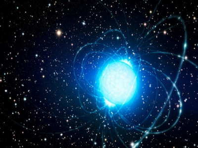 Vue d'artiste, diffusée le 13 mai 2014 par l'Observatoire européen austral, d'un magnetar dans l'amas d'étoiles Westerlund 1, situé dans un bras de notre galaxie - ESO L. Calcada [EUROPEAN SOUTHERN OBSERVATORY/AFP]
