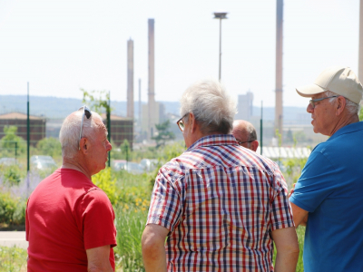 Des anciens salariés de Petroplus de Petit-Couronne s'étaient retrouvés sur place, en juin 2019, lors de la destruction de premières cheminées.