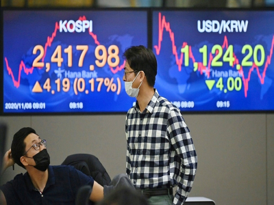 Des indices boursiers à la Bourse de Séoul, le 6 novembre 2020 - Jung Yeon-je [AFP]