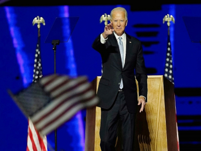 Le président élu des Etats-Unis Joe Biden à Wilmington le 7 novembre 2020 - Andrew Harnik [POOL/AFP]