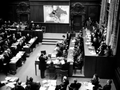 La salle d'audience du Tribunal de Nurember en novembre 1945 - - [AFP/Archives]