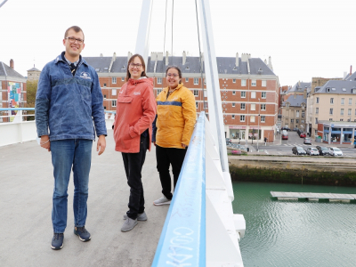 Guillaume Le Grand et son équipage, Diana Mesa-Robayo et Yasmin Ponce-Cobos, s'installe au Havre pour accélérer le développement du transport de marchandises à la voile.