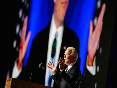 Joe Biden lors de son discours de victoire, le 7 novembre 2020 à Wilmington, dans le Delaware - ANGELA WEISS [AFP]