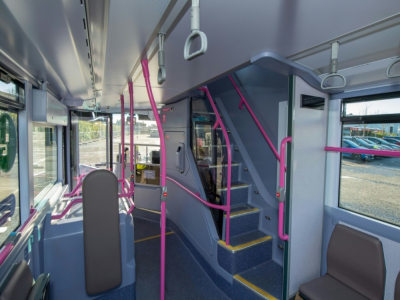 L'intérieur d'un bus "double decker" à hydrogène, le 5 novembre 2020 à Ellon, dans la région d'Aberdeen, en Ecosse - Michal Wachucik [AFP/Archives]