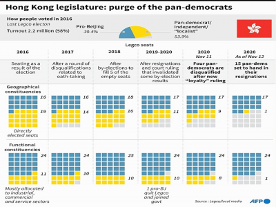 hong Kong legislature: purge of the pan-democrats - John SAEKI [AFP]